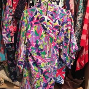 Lilly Pulitzer Palm Beach Silk Robe S/M